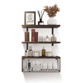 2-in-1 Floating Shelves with Storage Basket