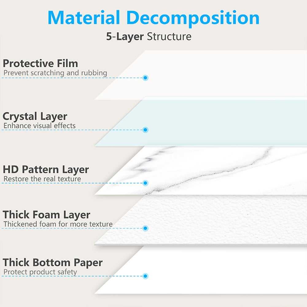 Marble-Look Peel-and-Stick Wall Tiles